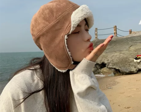 雷锋帽女冬韩版可爱加厚保暖骑车帽子滑雪加绒...