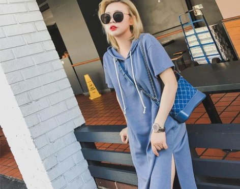 晶咕家中长款开叉连衣裙女夏新款裙子 XL ...