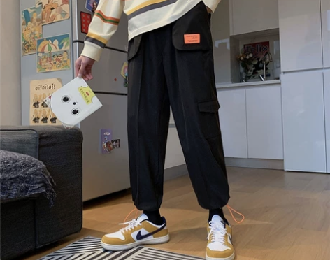 全新 高质量工装运动裤子男女港风潮流宽松休...