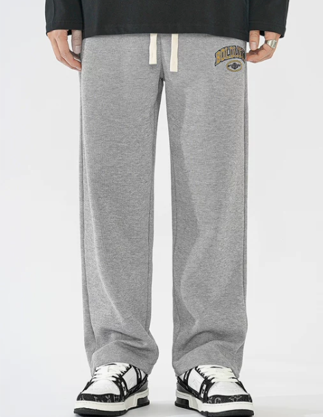 运动裤侬好先生垂感运动新款裤子男士直筒裤阔...