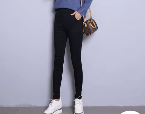 秋冬外穿打底裤2017新款女韩版百搭加绒裤...