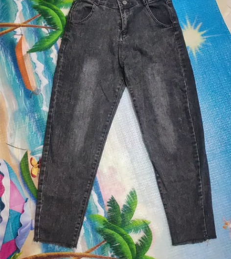 纯棉弹力休闲牛仔裤女L码腰围70～80裤长...