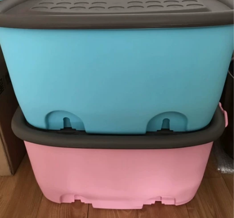 儿童收纳箱多功能带轮卡通家用大容量玩具整理...