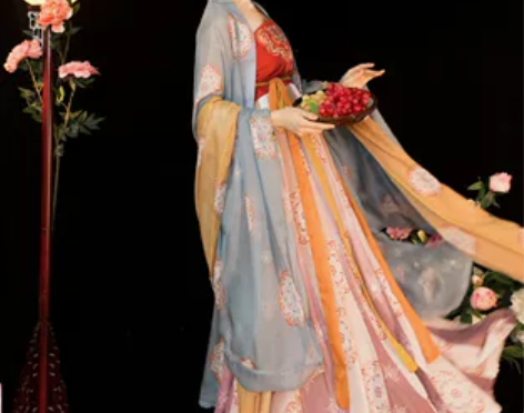 玉术原创汉服女霓裳诃子裙大袖衫唐制春夏刺绣...