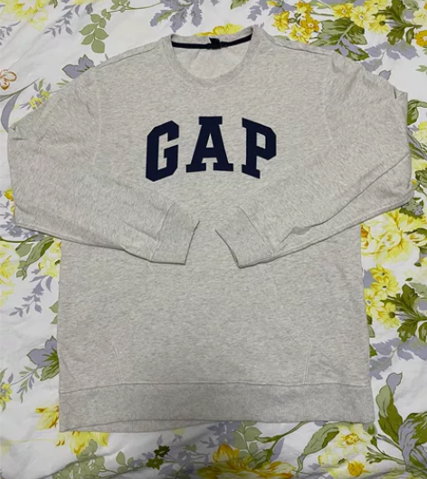 包邮二手纯棉浅灰色gap卫衣，男XL码 不...