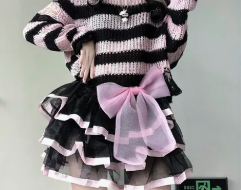原创自制lo甜酷日系可爱朋克超短蛋糕裙辣妹...