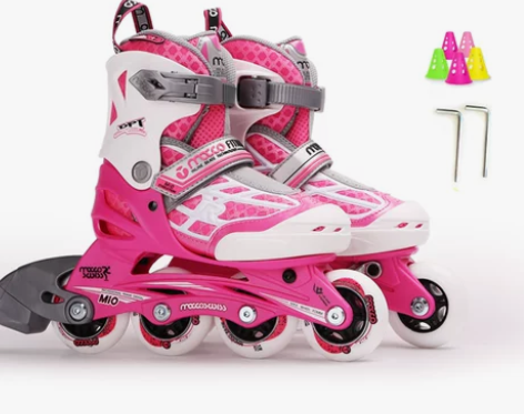 米高轮滑鞋儿童全套装溜冰鞋旱冰鞋闪光可调男...