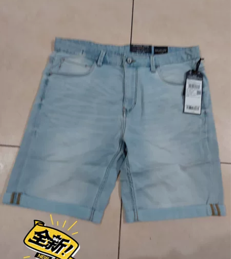 全新品牌思莱德男款牛仔短裤，180/848...