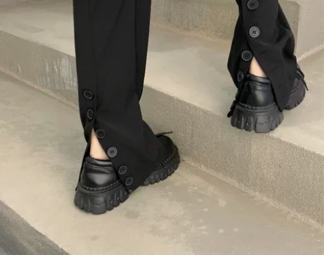 垂感开叉西装休闲裤女2022夏季新款高腰修...