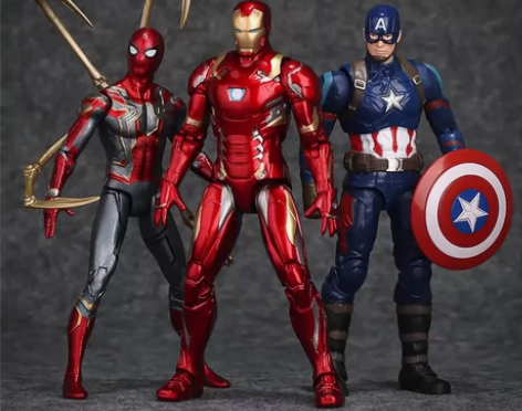 蜘蛛侠钢铁侠漫威手办正版儿童玩具关节可动人...