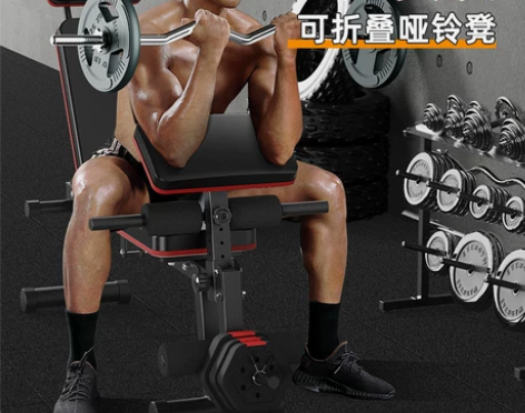 哑铃凳家用健身多功能折叠健身椅男士哑铃卧推...