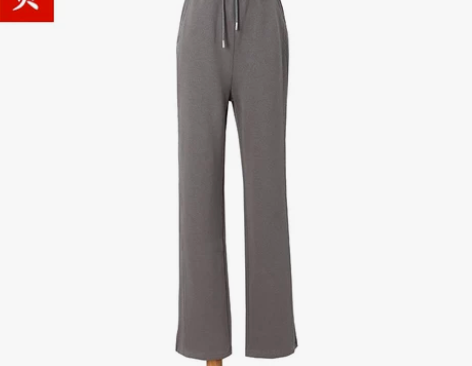 慵懒格调 灰色休闲裤冬季加绒宽松直筒裤显瘦...