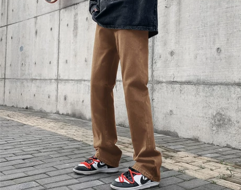 牛仔长裤男修身直筒秋冬季美式拖地裤欧美高街...