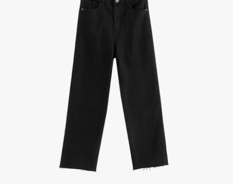 直筒牛仔裤女冬加绒小个子高腰裤子/糯米不开...