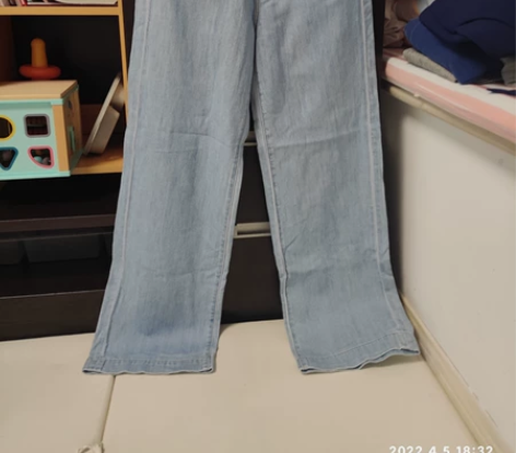 Vero moda 牛仔阔腿裤,下水一次 ...