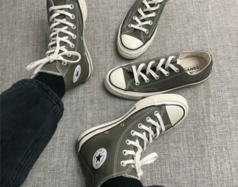 Converse匡威1970s三星标军绿草...