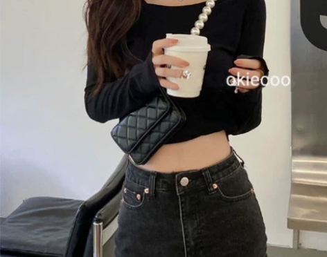 质感小包包2021春夏新款珍珠链条胸包韩版...