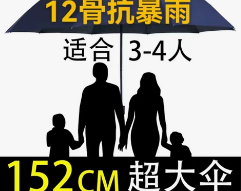 超大晴雨伞两用黑胶防晒特大抗风暴雨专用伞手...