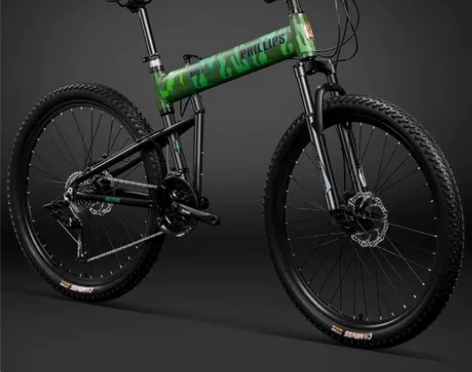 菲利普折叠山地车自行车铝合金车架越野双碟刹...