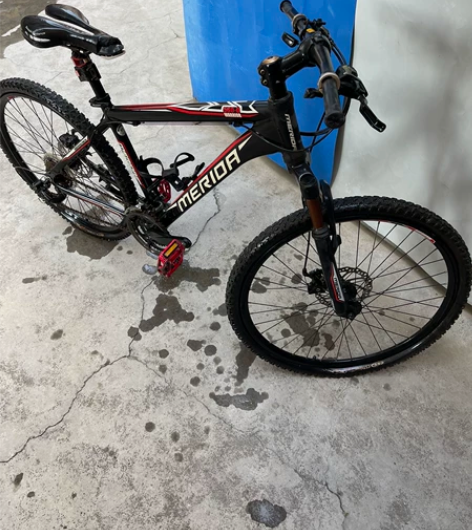 出美利达勇士550D，放了太久。轮胎没气，...