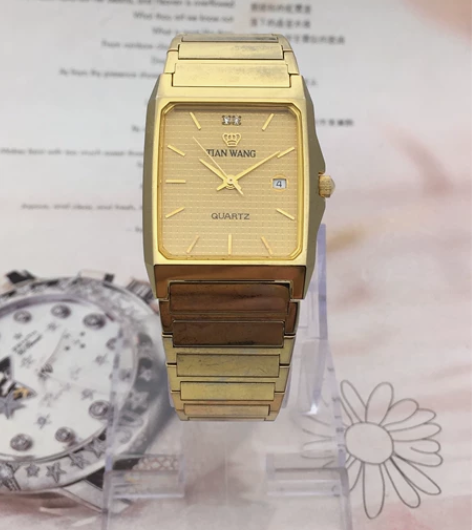 二手原装正品TIANWANG天王表男士石英...
