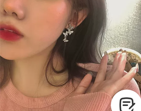 迷你精致银色蝴蝶水晶钻石镶嵌高贵气质温婉淑...