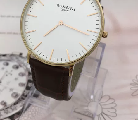 ROSSINI罗西尼男士石英表简约超薄休闲...
