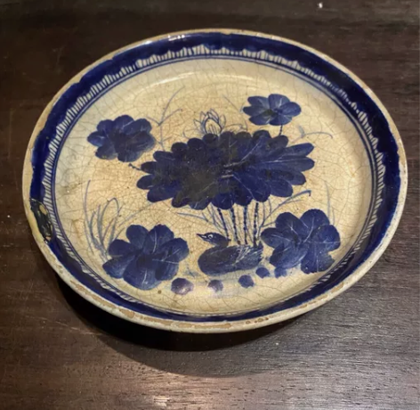 清代光绪潮州枫溪青花花鸟瓷器，旧藏，茶垫，...