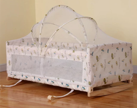 实木无漆宝宝婴儿摇篮床新生儿小摇床BB床摇...