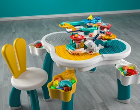 【99划算价】万高儿童积木桌子多功能拼装益...