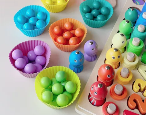 儿童专注力训练玩具夹珠子宝宝学筷子夹球豆子...