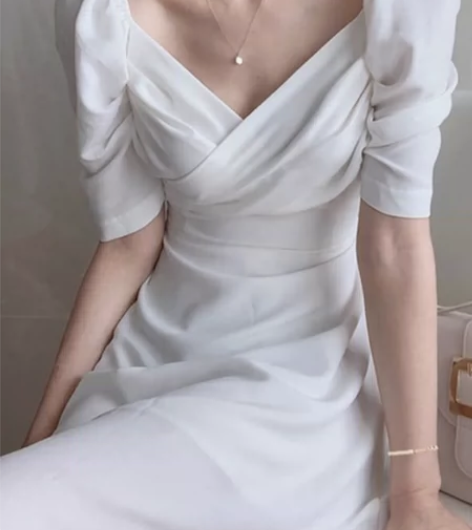 法式小众长裙s码 是摸起来冰冰凉凉的手感 ...