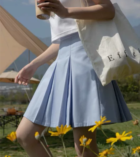 你好卡农 百褶裙半身裙女夏季新款高腰显瘦a...