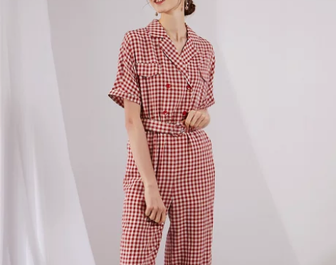 EF女装夏季新款直筒宽松连体裤高腰时尚百搭...