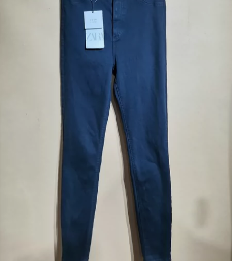 ZARA全新带吊牌女士休闲牛仔裤铅笔裤 腰...