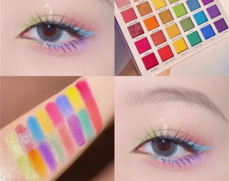 梦幻彩虹调色板!新款30色眼影盘防水女易上...