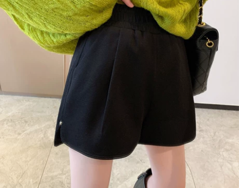 黑色短裤女春秋款2021年新款韩版高腰宽松...