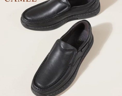 骆驼鞋 男鞋2022秋冬真皮中年爸爸软底商...