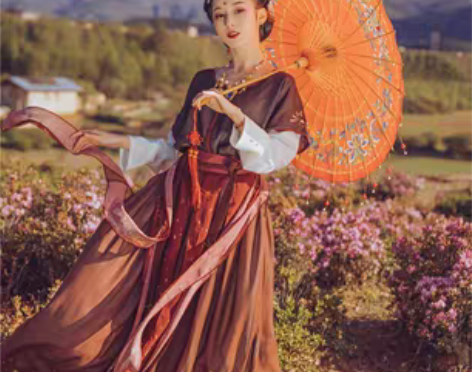 转卖【兰若庭汉服—赤莲】坦领汉元素 分片裙...