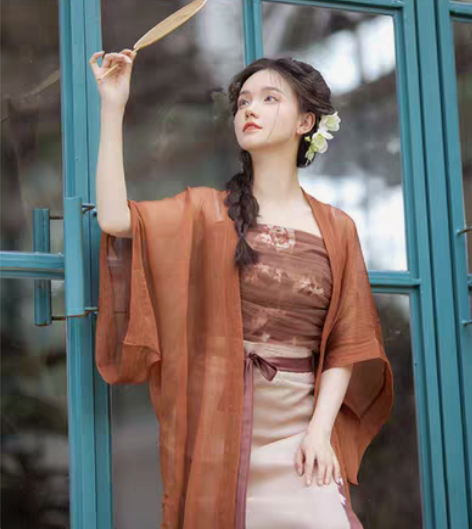 转卖桔屿橘温茶暖原创汉服女宋制长干寺长旋裙...