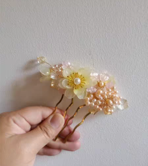 清库存汉服头饰拍摄道具 闲置汉服发饰 大花...