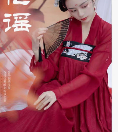 包邮清梳原创 花瑶 汉服新款对襟春夏秋款刺...