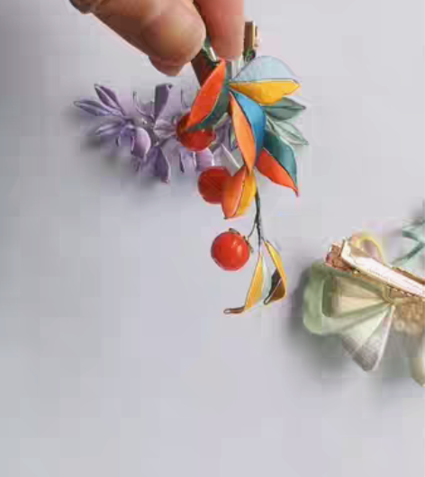 【柿柿如意】新年特别款 柿子缠花 胸针 软...