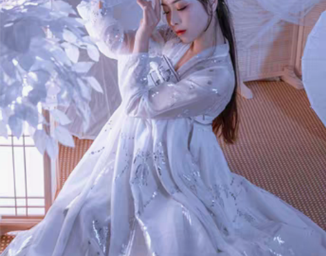 转卖艺缕原创春夏款传统汉服女齐胸襦裙白色日...