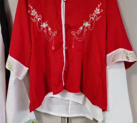 包邮【出】五五年家的红色坦领三件套，如图所...