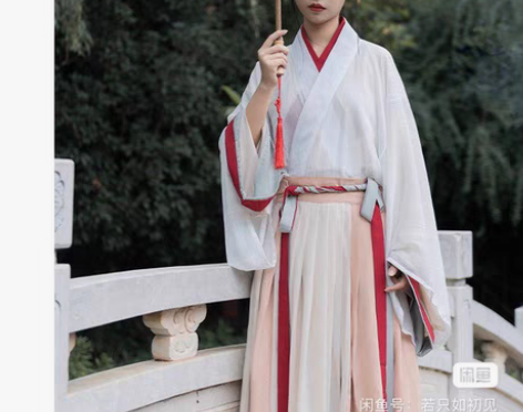 包邮五五年 [秋色]汉服女晋制交领齐腰一片...