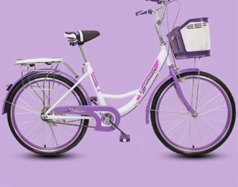 转卖自行车女士通勤轻便单车普通复古实心胎上...