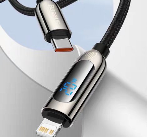 包邮倍思苹果PD快充数据线数显20W充电线...