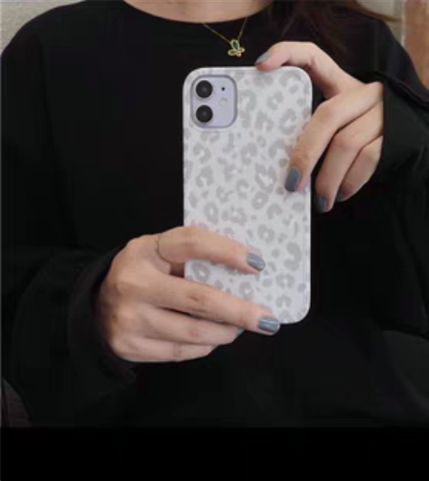 包邮「好多手机壳」ins冷淡风灰色豹纹适用...