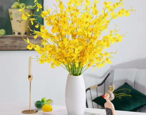 转卖跳舞兰仿真花束高品质餐桌客厅假花绢花干...